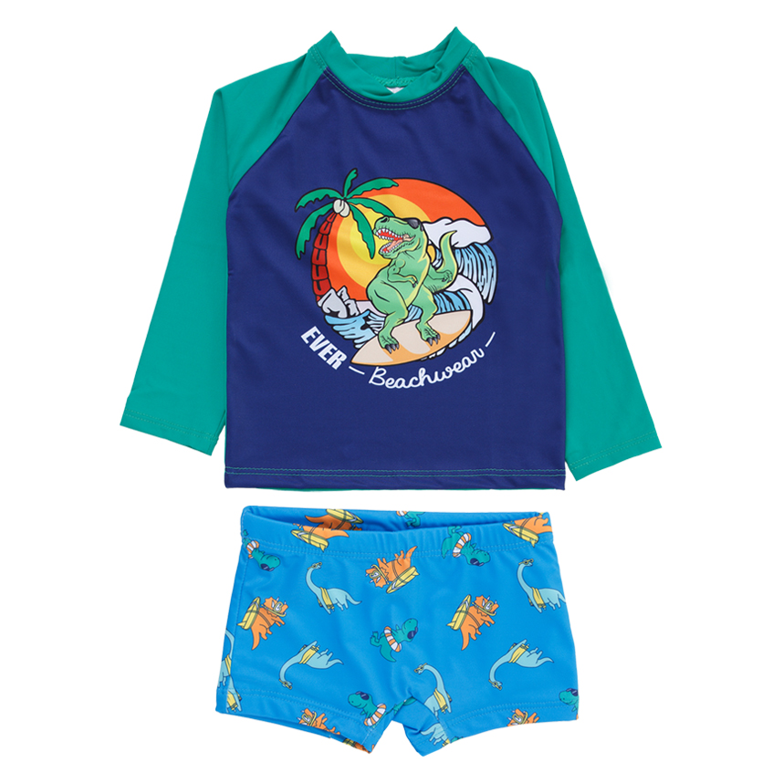 Conjunto Bebê Everly Camiseta Longa E Boxer Dinossauro Conjunto Bebê Everly Camiseta Longa E Boxer Dinossauro