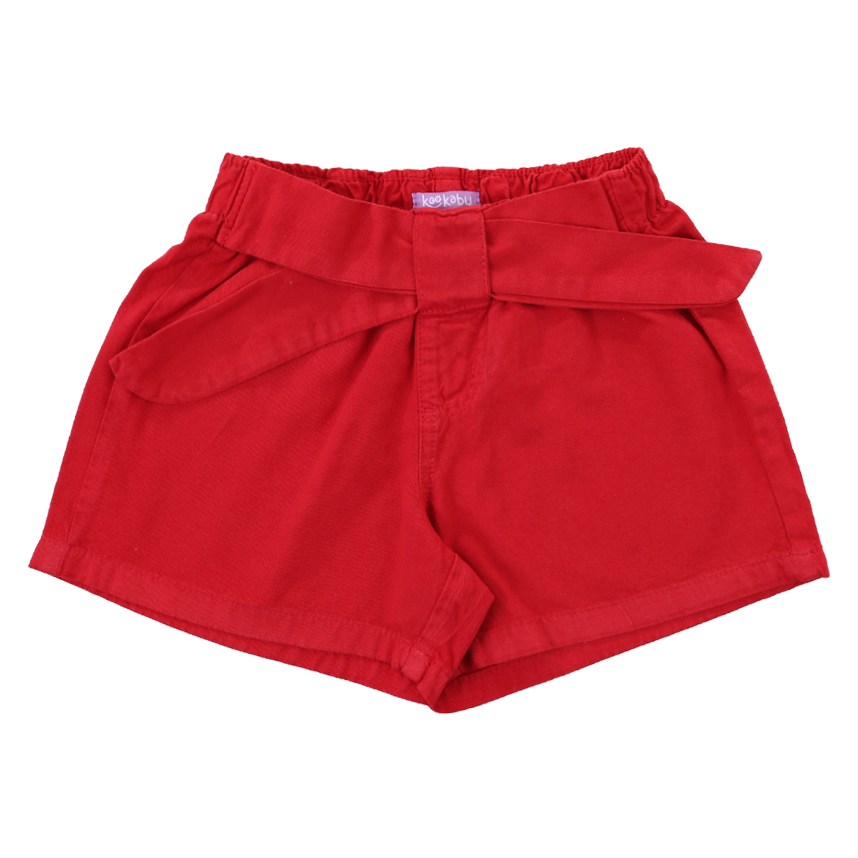 Short Infantil Kookabu Em Sarja Com Cinto Laço Short Infantil Kookabu Em Sarja Com Cinto Laço