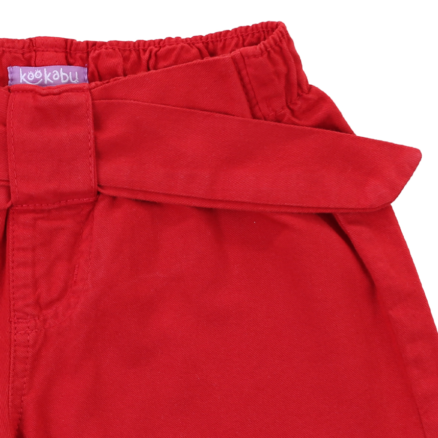 Short Infantil Kookabu Em Sarja Com Cinto Laço Short Infantil Kookabu Em Sarja Com Cinto Laço