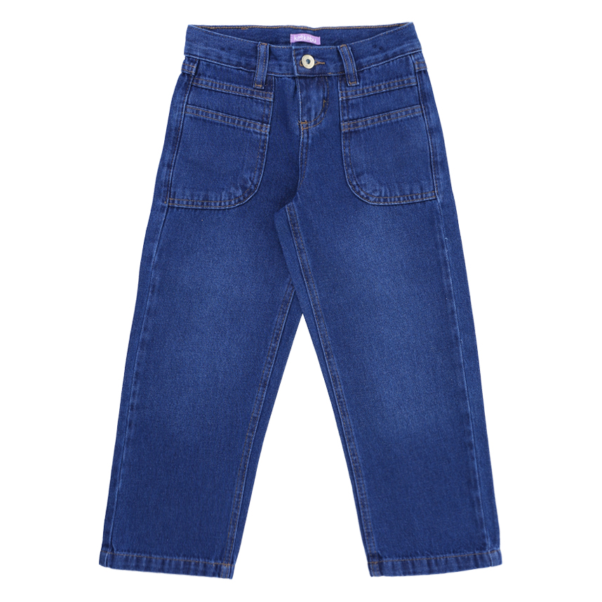 Calça Infantil Kookabu Jeans Escuro Wide Leg Calça Infantil Kookabu Jeans Escuro Wide Leg