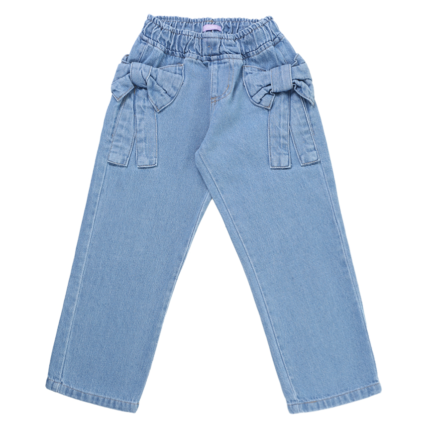 Calça  Infantil Kookabu Jeans Wide Leg Com Laço Calça  Infantil Kookabu Jeans Wide Leg Com Laço