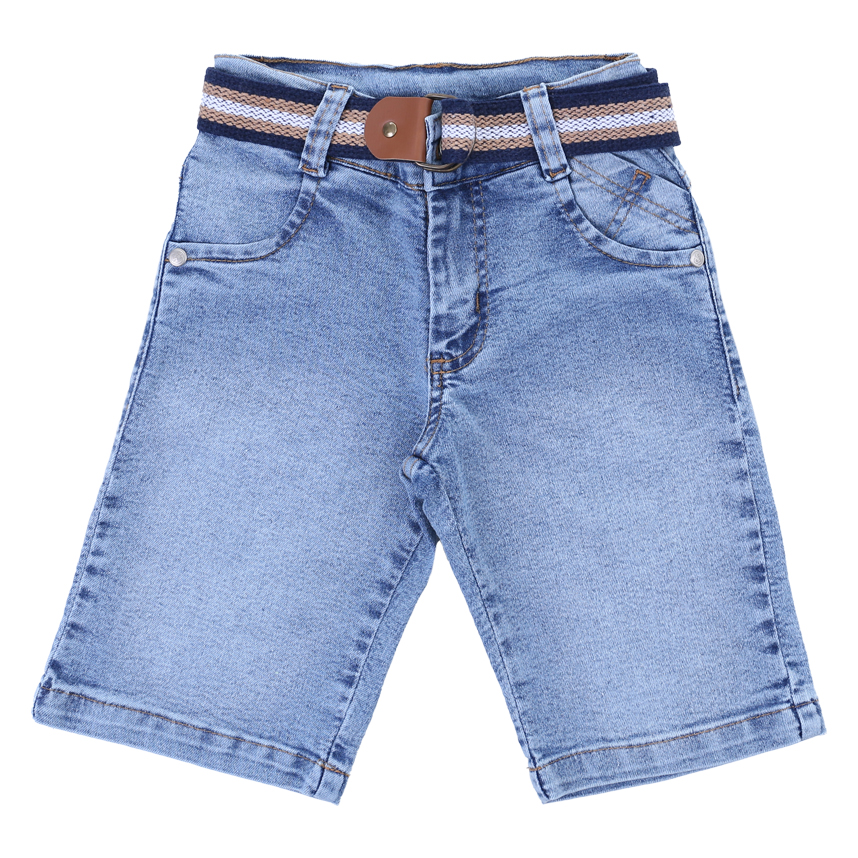 Bermuda Infantil Kookabu Jeans Claro Com Cinto Bermuda Infantil Kookabu Jeans Claro Com Cinto