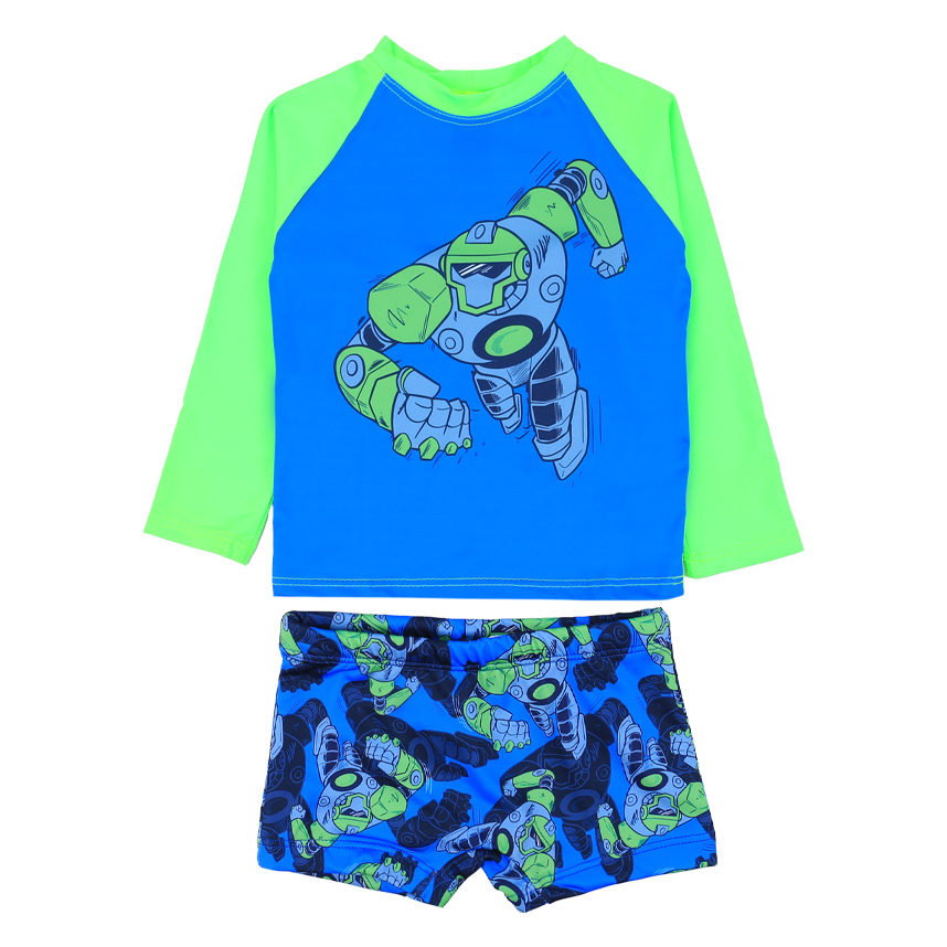Conjunto Bebê Everly Camiseta Manga Longa E Boxer Robô