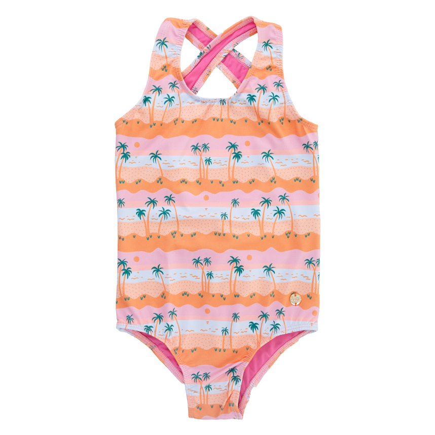Maiô Bebê Everly Natação Estampa Coqueiros Maiô Bebê Everly Natação Estampa Coqueiros