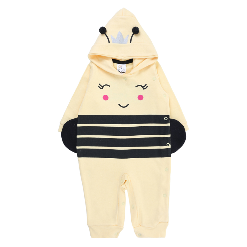 Macacão Longo Bebê Petutinha Com Capuz Abelha