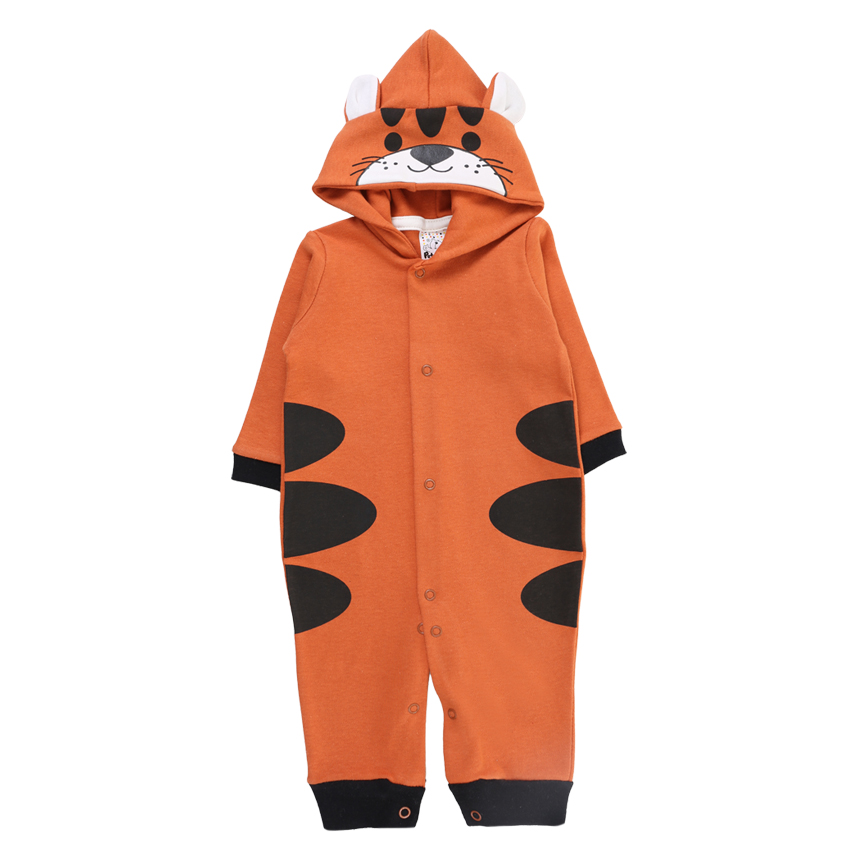 Macacão Longo Bebê Petutinha Com Capuz Tigre