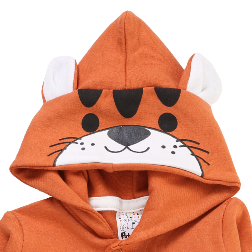 Macacão Longo Bebê Petutinha Com Capuz Tigre