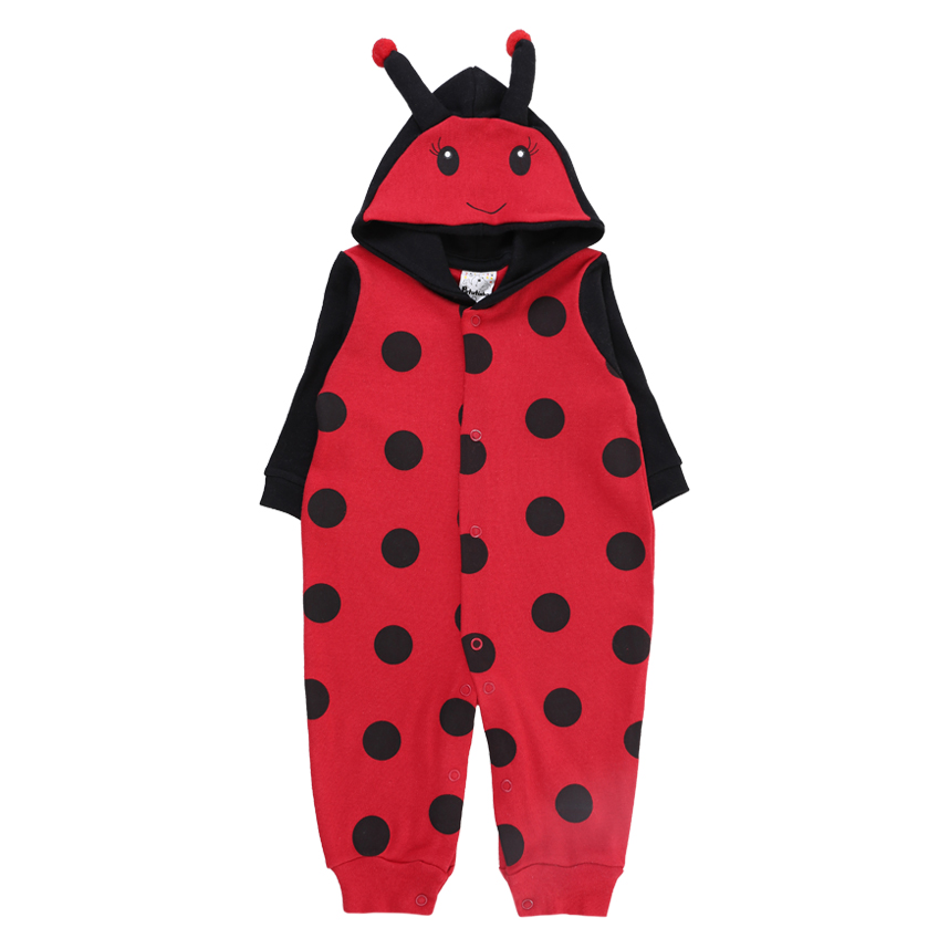 Macacão Longo Bebê Petutinha Com Capuz Joaninha