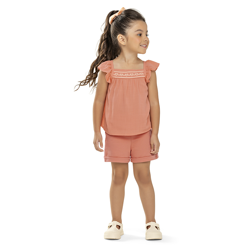 Conjunto Infantil Angerô Blusa E Short Moletinho Conjunto Infantil Angerô Blusa E Short Moletinho