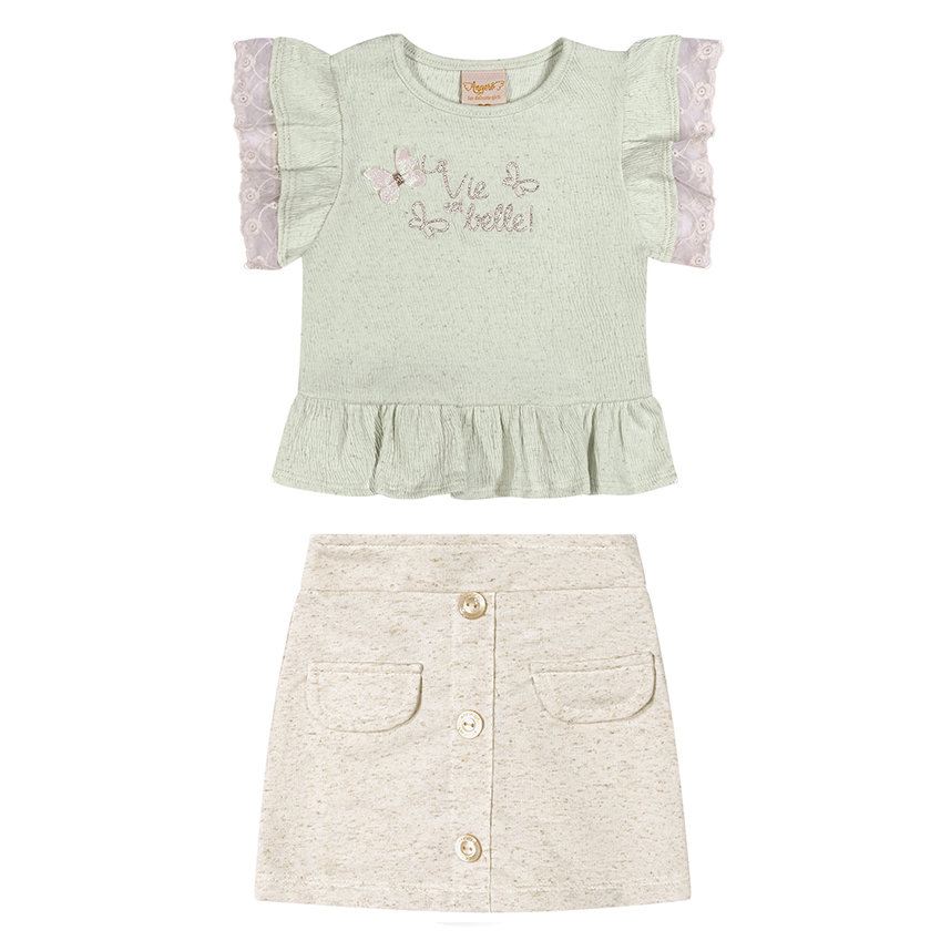 Conjunto Infantil Angerô Blusa E Short Moletinho Conjunto Infantil Angerô Blusa E Short Moletinho