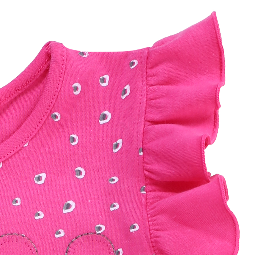 Macacão Curto Bebê Petutinha Babado Bordado Coelho