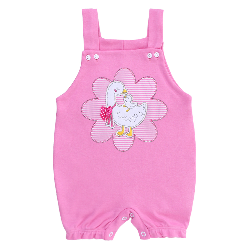 Macacão Curto Bebê Petutinha Suedine Estampa Cisne 2 Peças