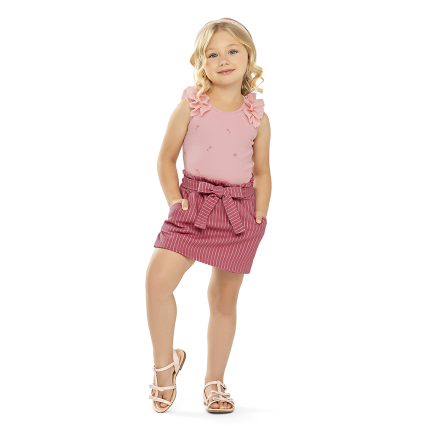 Conjunto Infantil Angerô Blusa Regata E Saia Moletinho Conjunto Infantil Angerô Blusa Regata E Saia Moletinho