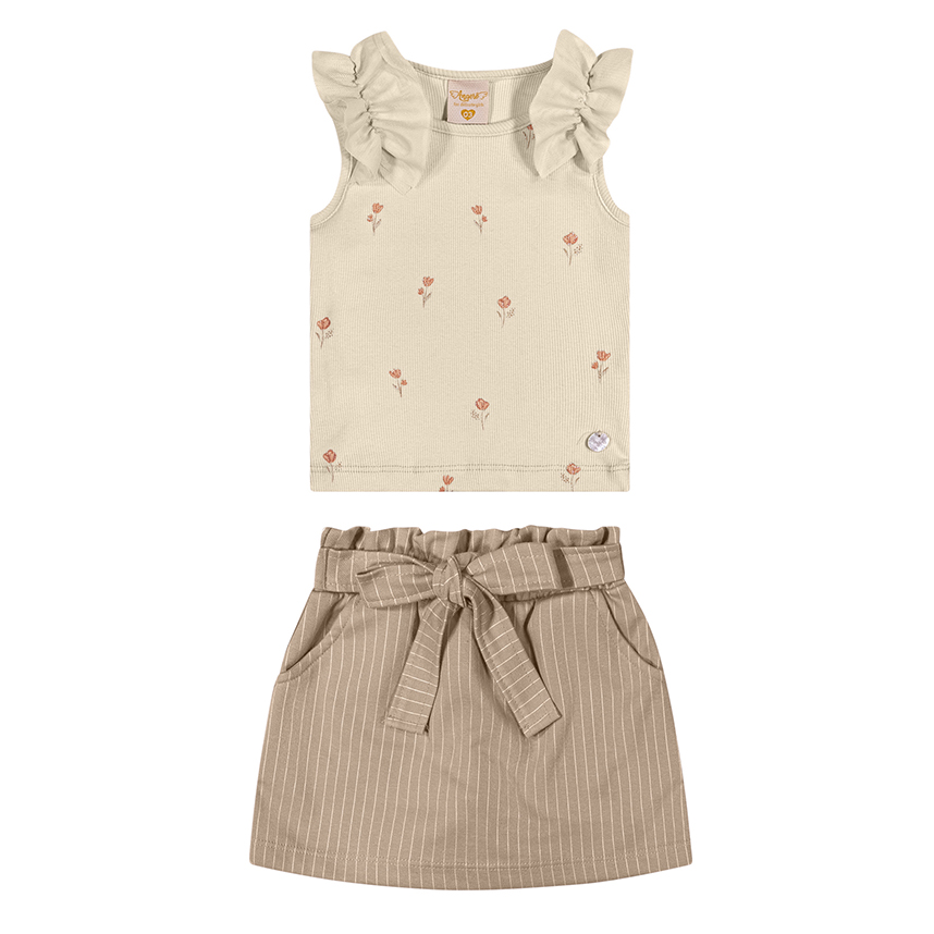 Conjunto Infantil Angerô Blusa Regata E Saia Moletinho Conjunto Infantil Angerô Blusa Regata E Saia Moletinho