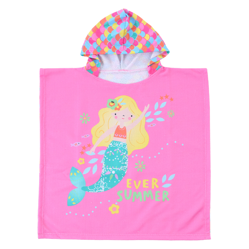 Toalha Bebê  Everly Menina Poncho Sereia Toalha Bebê  Everly Menina Poncho Sereia