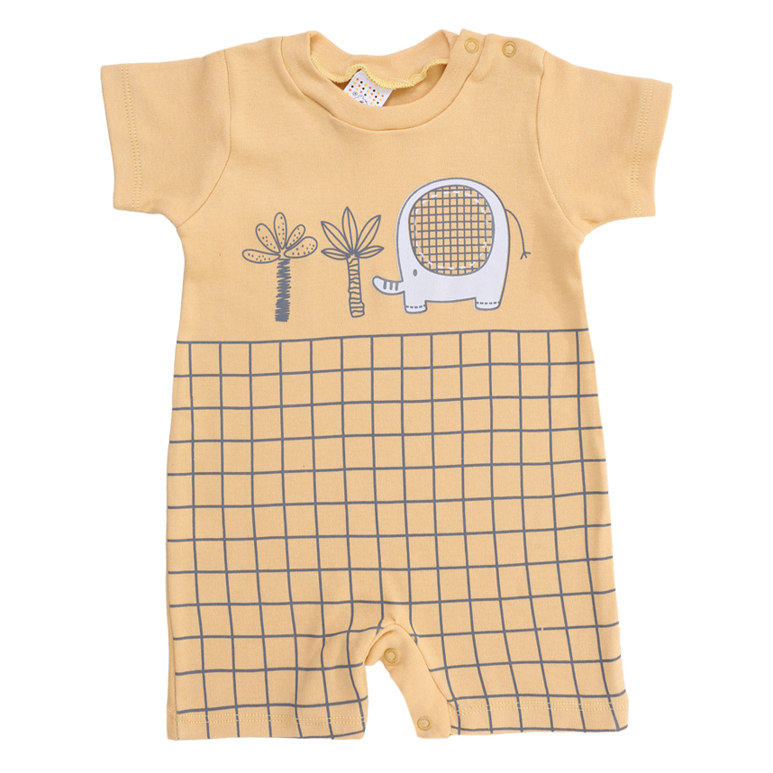 Macacão Curto Bebê Petutinha Estampa Elefante