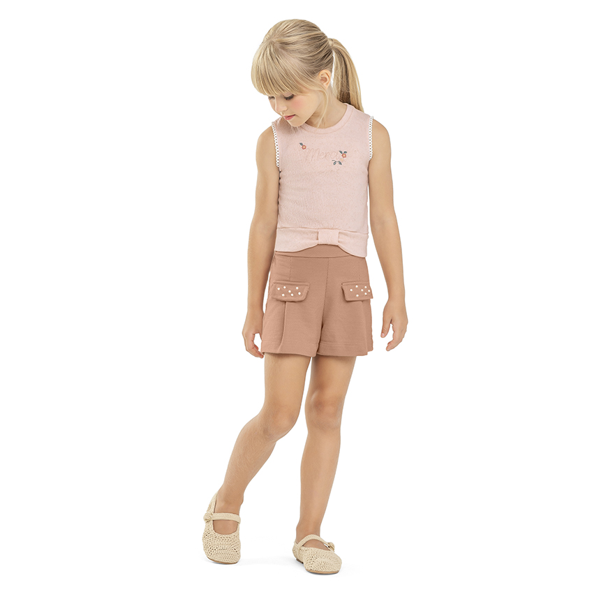 Conjunto Infantil Angerô Blusa Regata E Short Moletinho Conjunto Infantil Angerô Blusa Regata E Short Moletinho