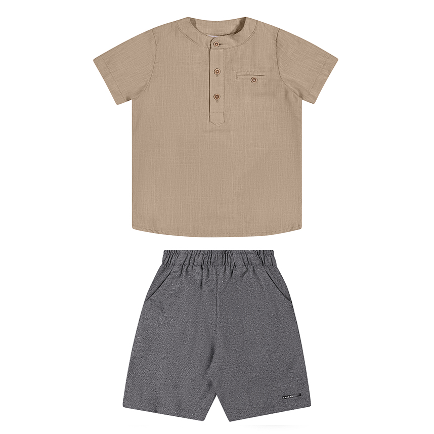 Conjunto Infantil Angerô Camiseta Wave E Bermuda Moletinho Conjunto Infantil Angerô Camiseta Wave E Bermuda Moletinho