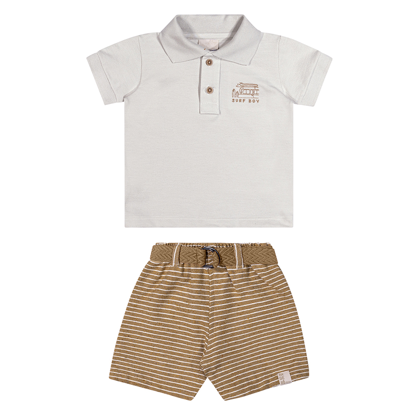 Conjunto Infantil Angerô Camiseta Polo E Bermuda Conjunto Infantil Angerô Camiseta Polo E Bermuda