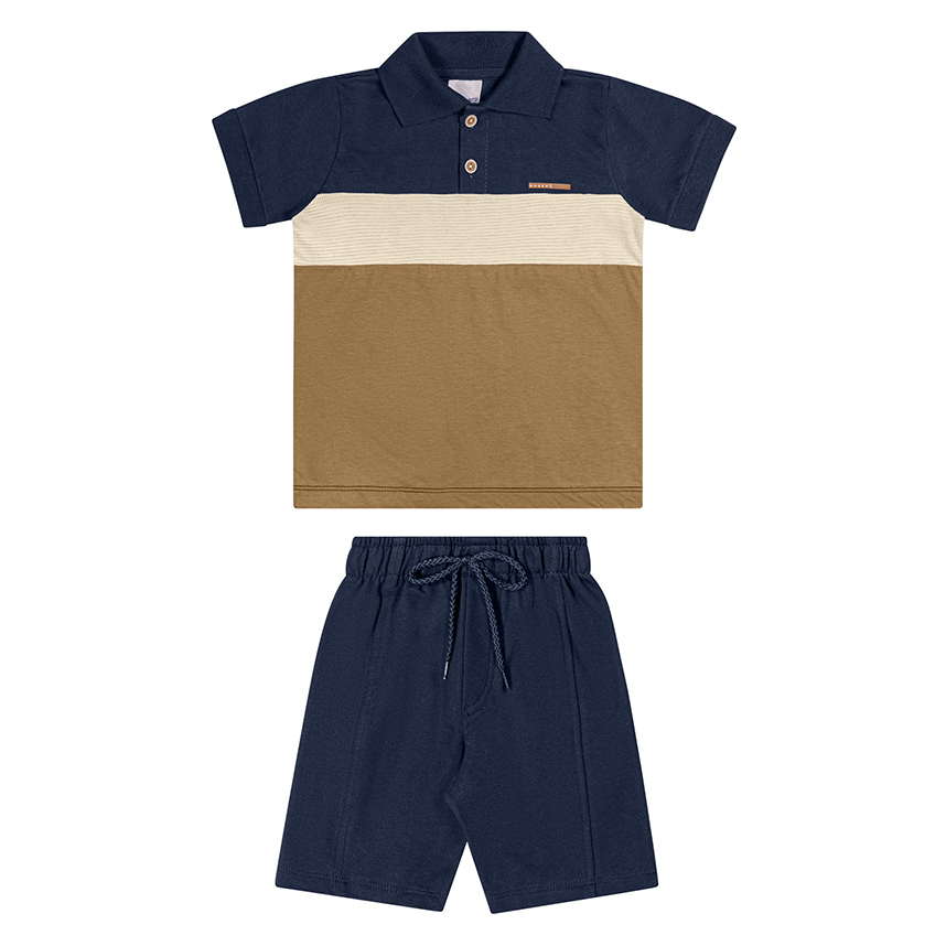 Conjunto Infantil Angerô Camiseta Polo E Bermuda Conjunto Infantil Angerô Camiseta Polo E Bermuda