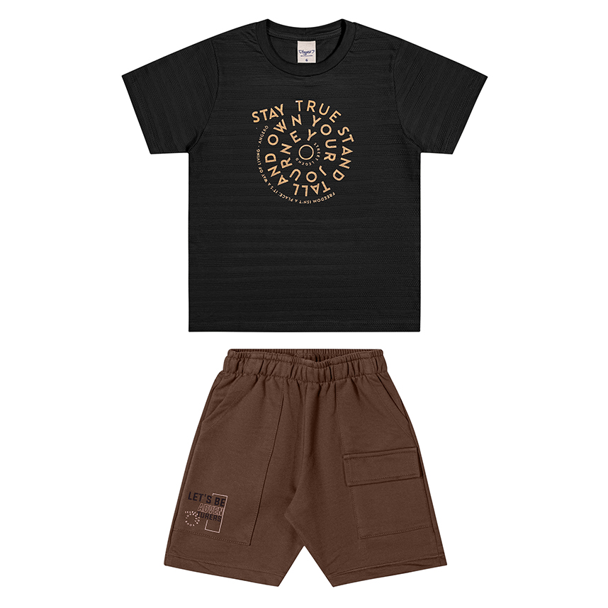 Conjunto Juvenil Angerô Camiseta E Bermuda Em Moletinho Conjunto Juvenil Angerô Camiseta E Bermuda Em Moletinho