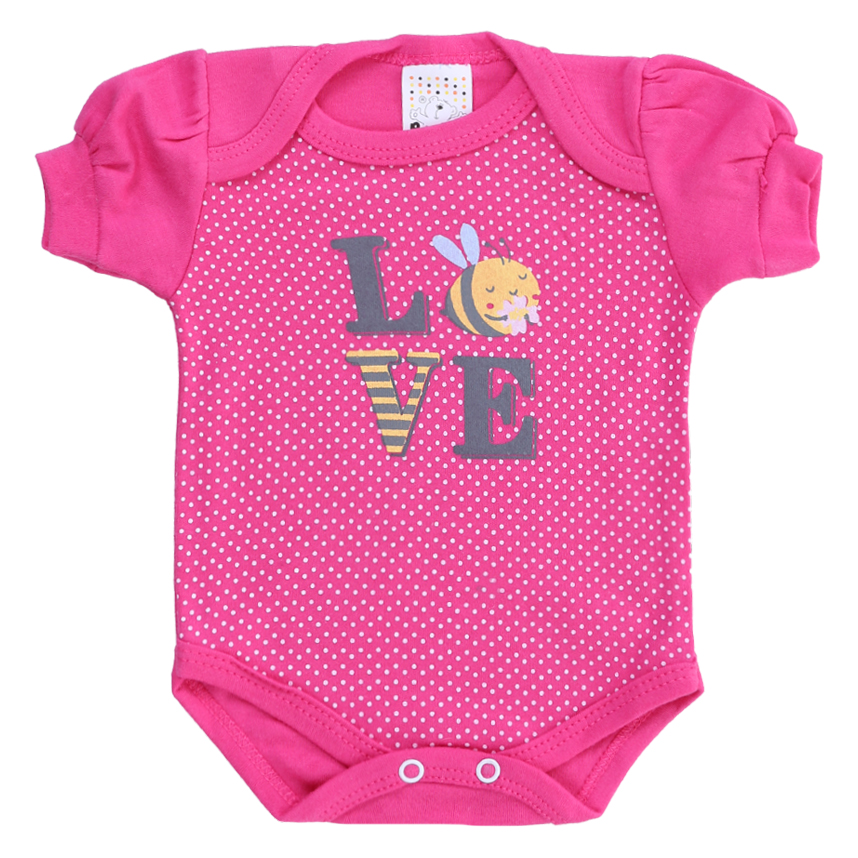 Body Bebê Petutinha Manga Curta Estampa Abelha 3 Peças Body Bebê Petutinha Manga Curta Estampa Abelha 3 Peças