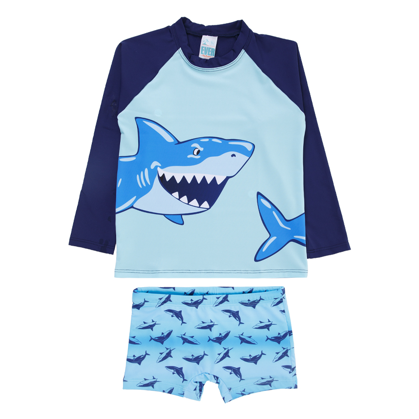 Conjunto Juvenil Everly Camiseta Longa E Boxer Tubarão Conjunto Juvenil Everly Camiseta Longa E Boxer Tubarão