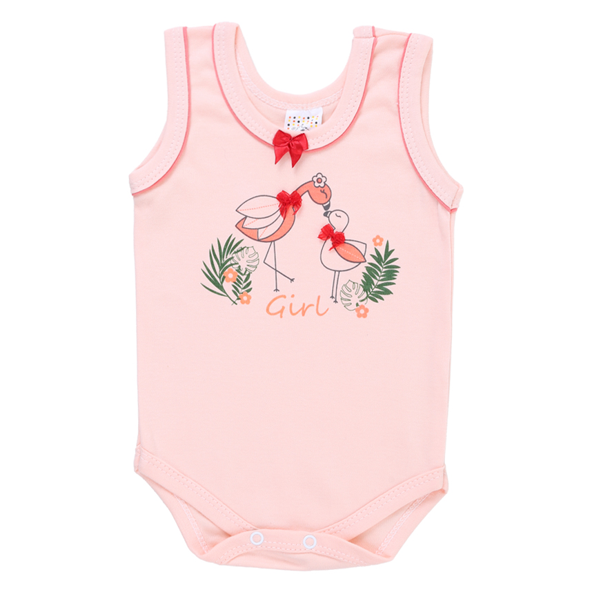 Conjunto Bebê Petutinha Estampa Flamingo E Laço 3 Peças