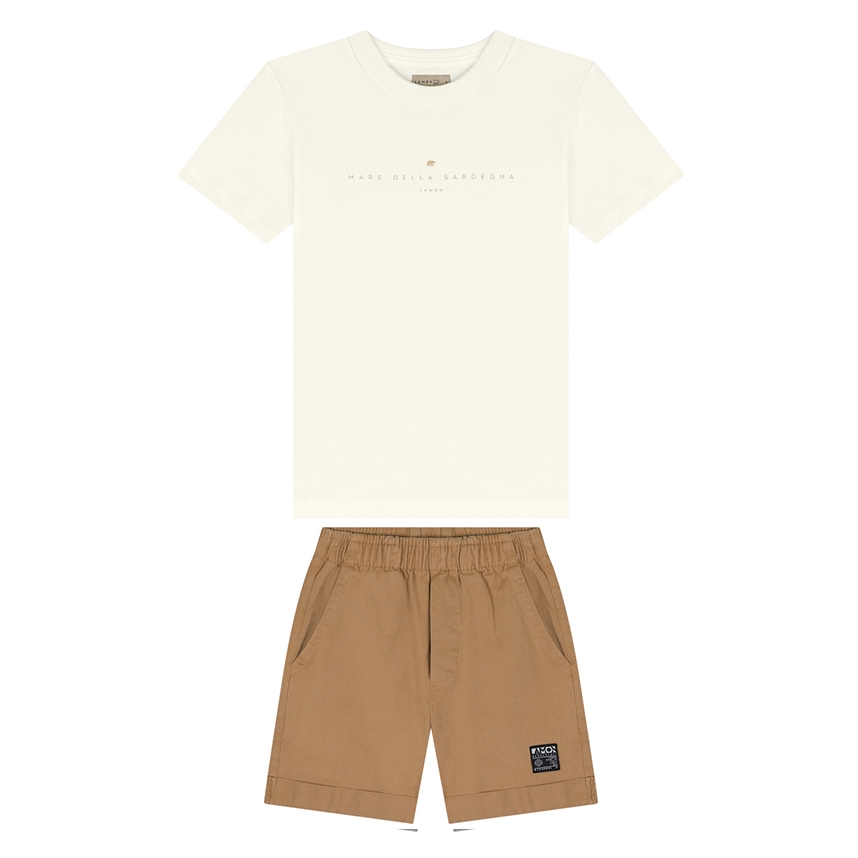 Conjunto Infantil Lamon Camiseta Meia Malha E Bermuda Conjunto Infantil Lamon Camiseta Meia Malha E Bermuda