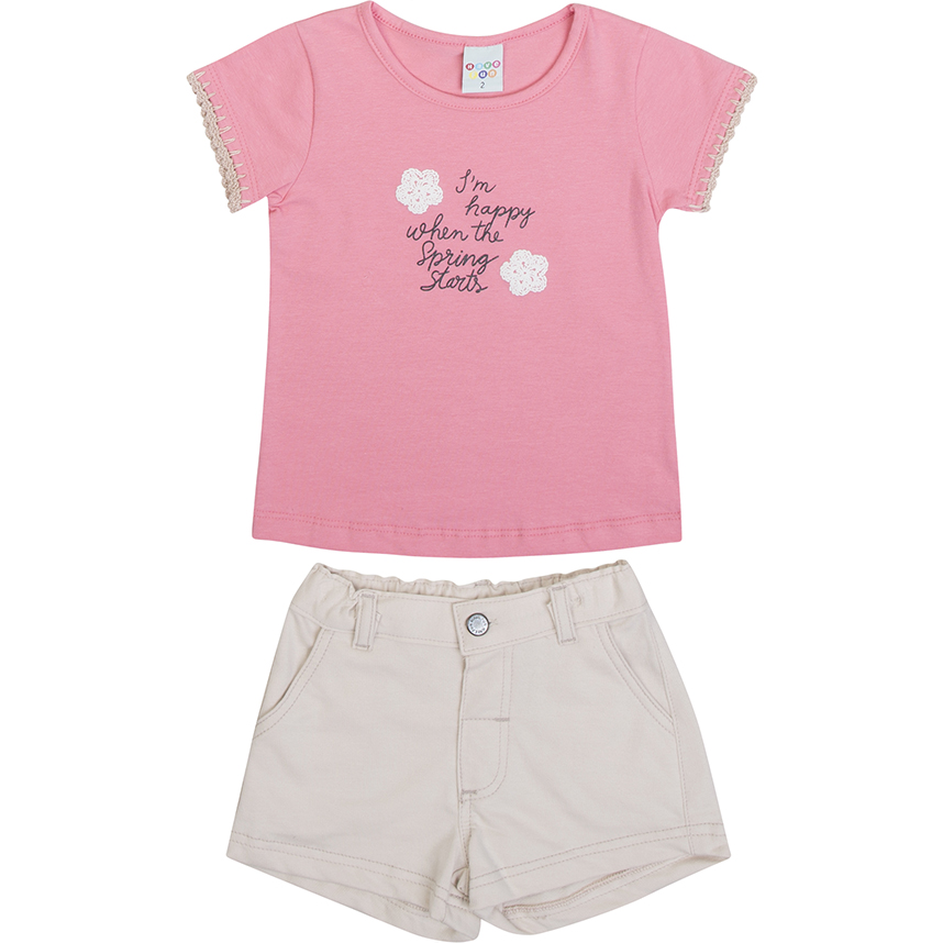 Conjunto Infantil Have Fun Blusa Cotton E Short Moletim Conjunto Infantil Have Fun Blusa Cotton E Short Moletim