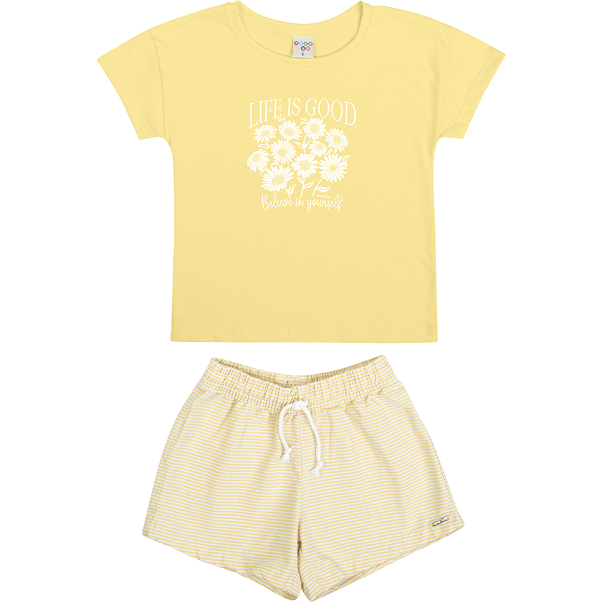 Conjunto Infantil  Have Fun Blusa Meia Malha E Short Sarja Conjunto Infantil  Have Fun Blusa Meia Malha E Short Sarja