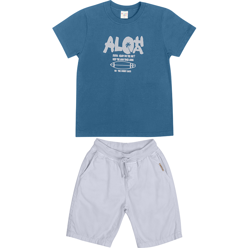 Conjunto Juvenil Have Fun Camiseta Meia Malha E Bermuda Conjunto Juvenil Have Fun Camiseta Meia Malha E Bermuda