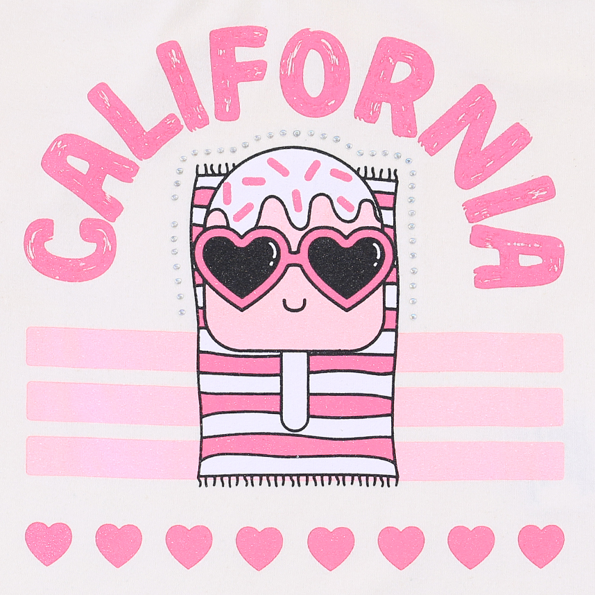 Blusa Infantil Color Mini Estampa Picolé E Strass Blusa Infantil Color Mini Estampa Picolé E Strass