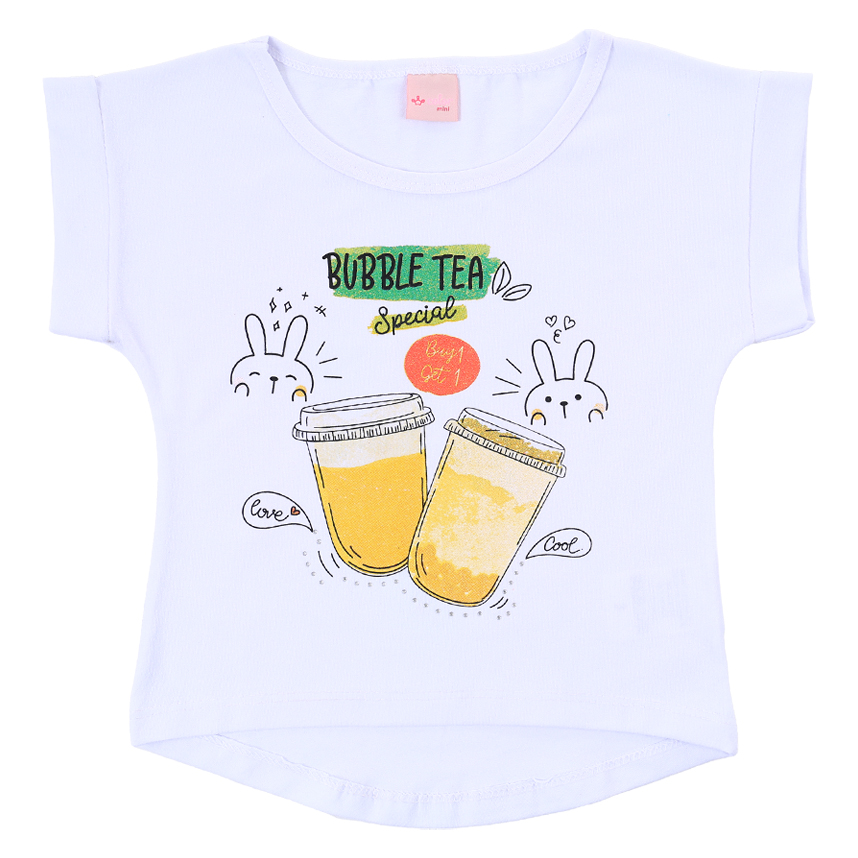 Blusa Infantil Color Mini Estampa Coelho E Strass