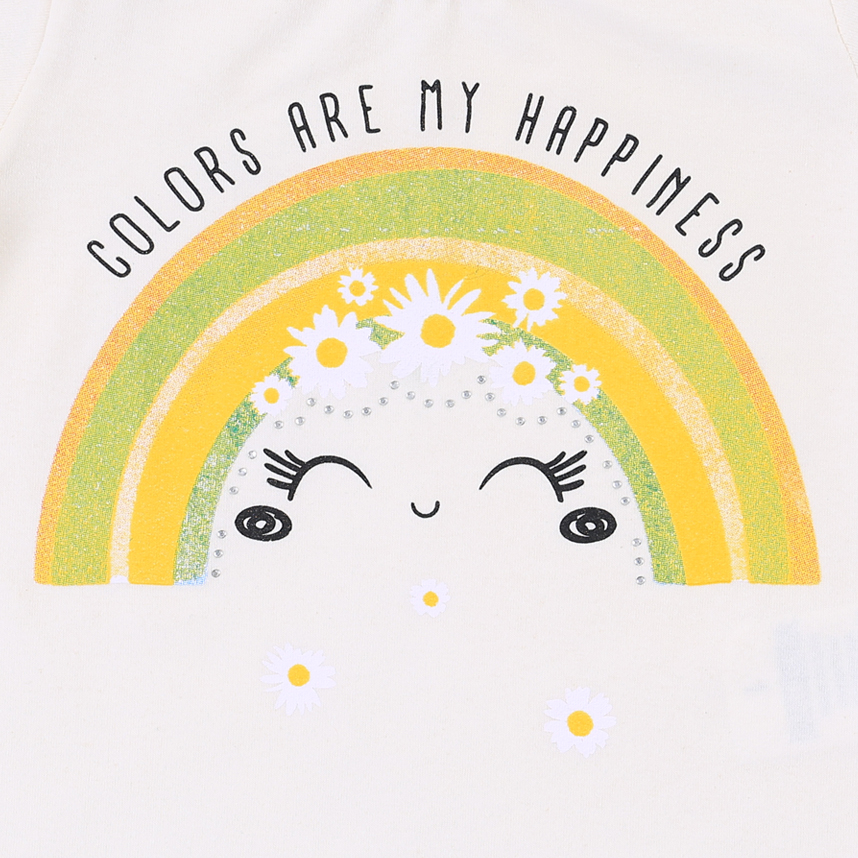 Blusa Infantil Color Mini Estampa Arco íris E Strass Blusa Infantil Color Mini Estampa Arco íris E Strass