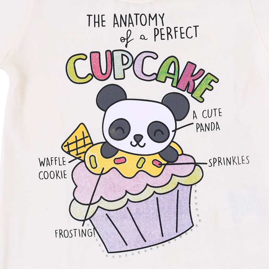 Blusa Infantil Color Mini Estampa Cupcake Panda Com Strass Blusa Infantil Color Mini Estampa Cupcake Panda Com Strass