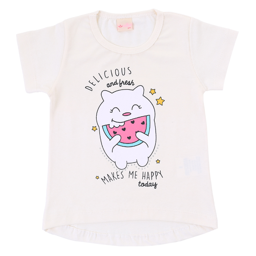 Blusa Infantil Color Girl Estampa Melancia Delicius E Strass