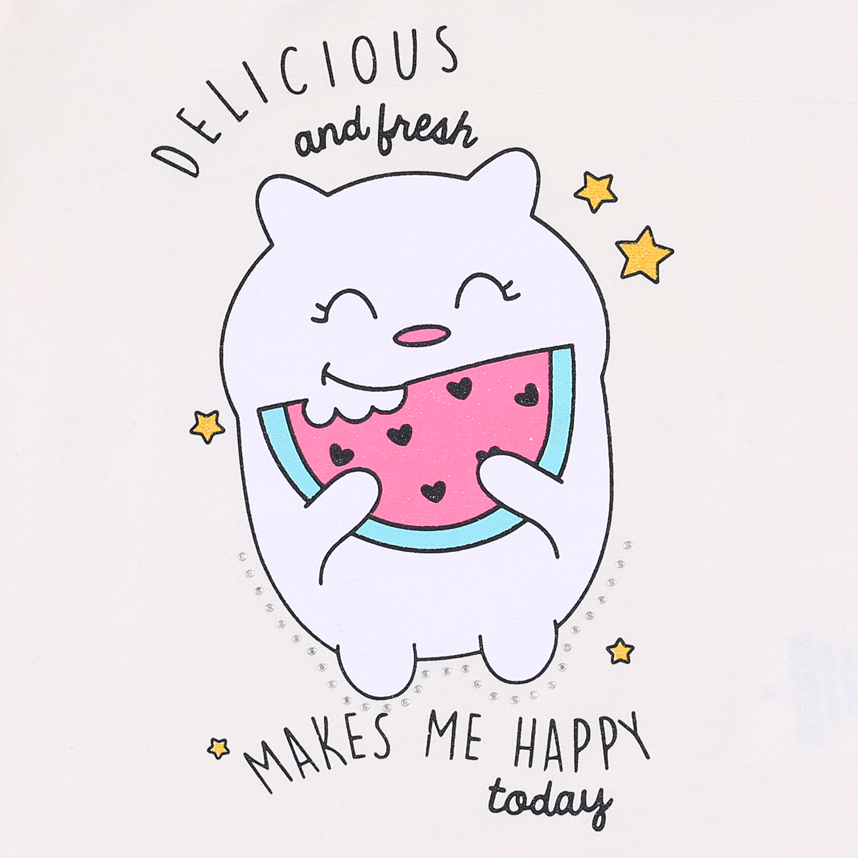 Blusa Infantil Color Girl Estampa Melancia Delicius E Strass Blusa Infantil Color Girl Estampa Melancia Delicius E Strass