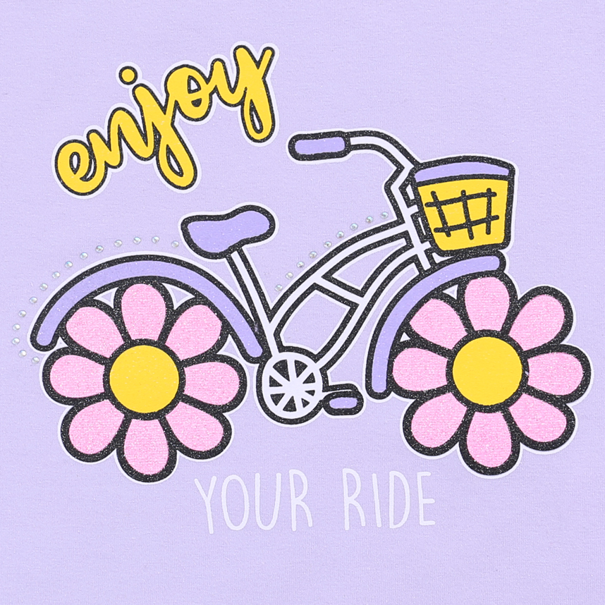 Blusa Infantil Color Girl Estampa Bicicleta Glitter E Strass