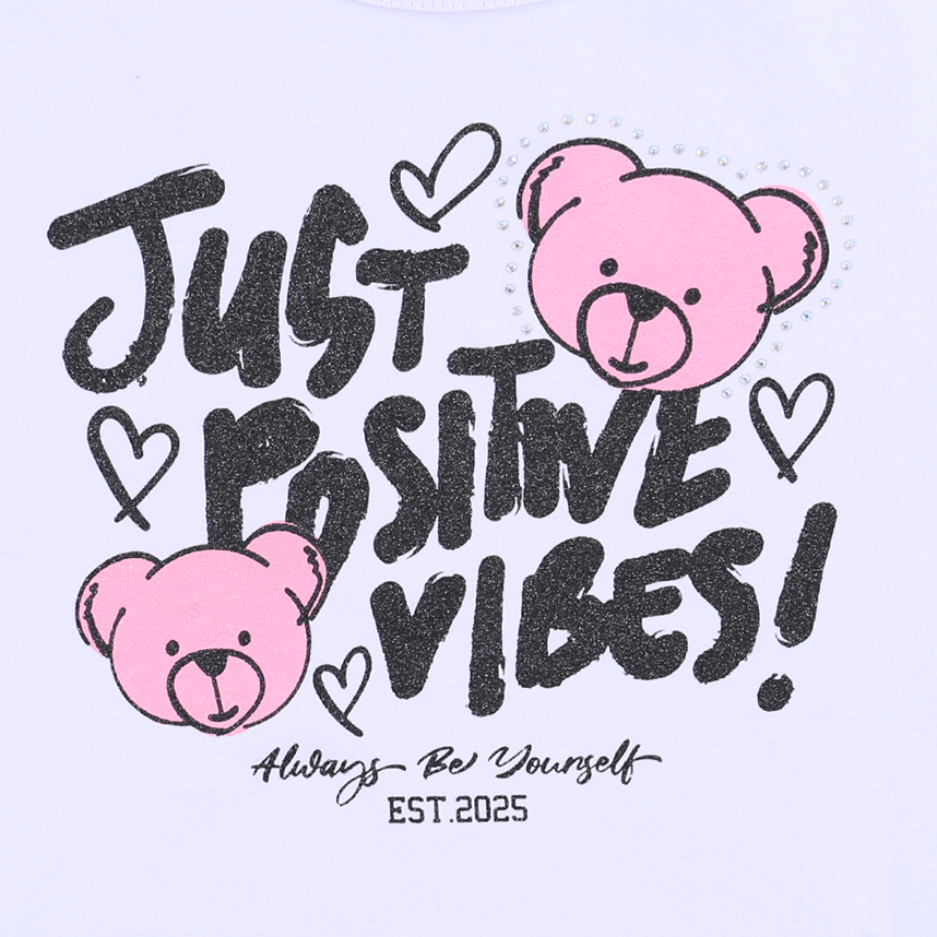 Blusa Infantil Color Girl Estampa Ursinho E Strass