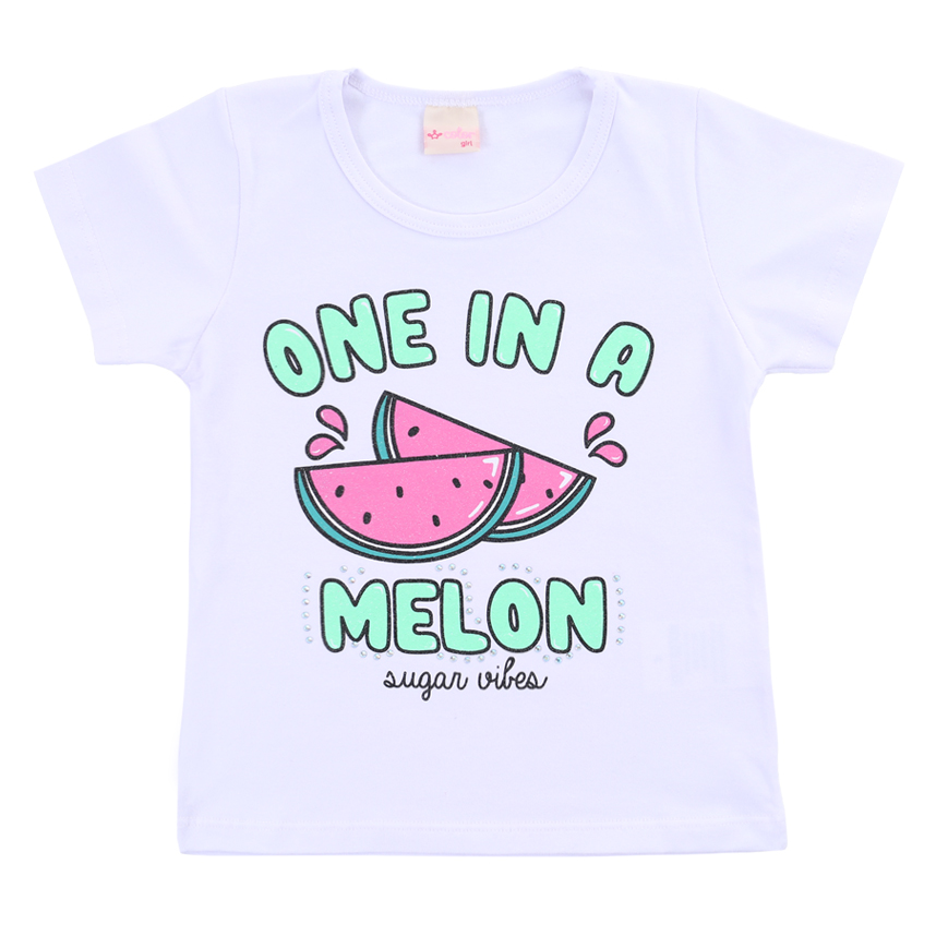Blusa Infantil Color Girl Estampa Melancia E Strass