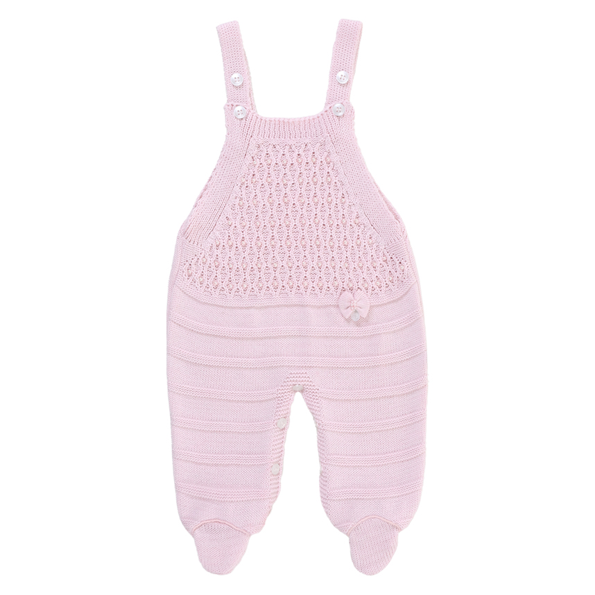 Macacão Longo Beth Bebê Em Tricô Com Body 2 Peças Macacão Longo Beth Bebê Em Tricô Com Body 2 Peças