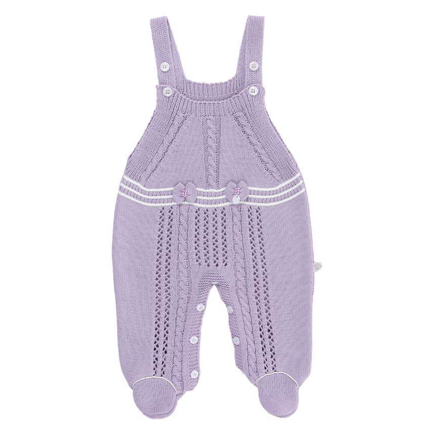 Macacão Longo Beth Bebê Em Tricô Com Body 2 Peças Macacão Longo Beth Bebê Em Tricô Com Body 2 Peças