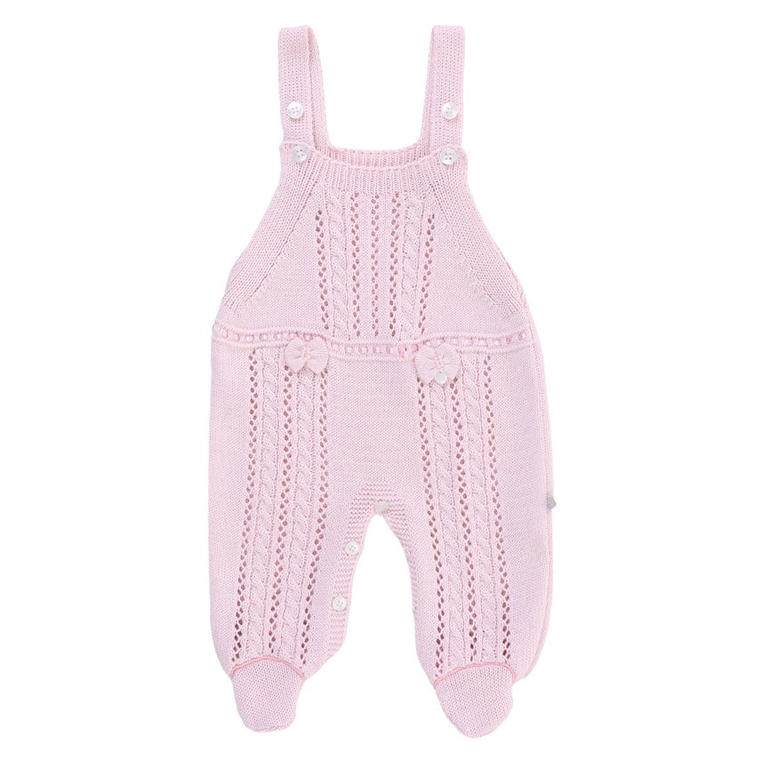 Macacão Longo Beth Bebê Em Tricô Com Body 2 Peças Macacão Longo Beth Bebê Em Tricô Com Body 2 Peças