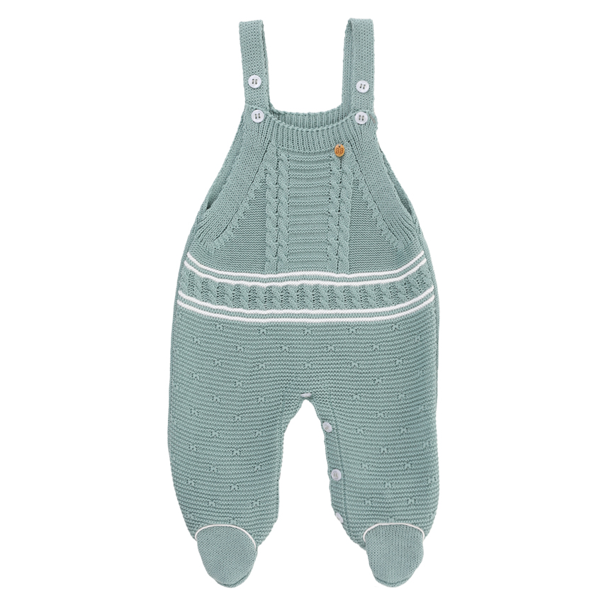 Macacão Longo Beth Bebê Em Tricô Com Body 2 Peças Macacão Longo Beth Bebê Em Tricô Com Body 2 Peças