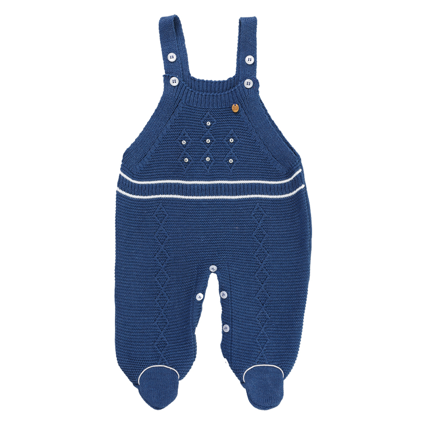 Macacão Longo Beth Bebê Em Tricô Com Body 2 Peças Macacão Longo Beth Bebê Em Tricô Com Body 2 Peças