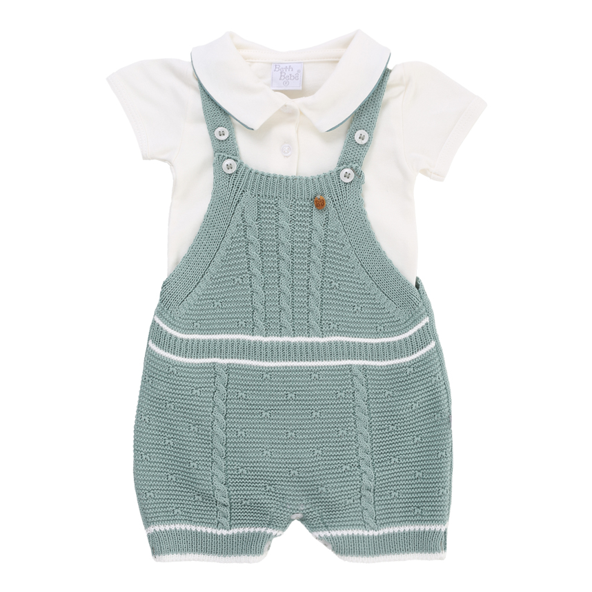 Banho De Sol Beth Bebê Em Tricô 2 Peças Banho De Sol Beth Bebê Em Tricô 2 Peças