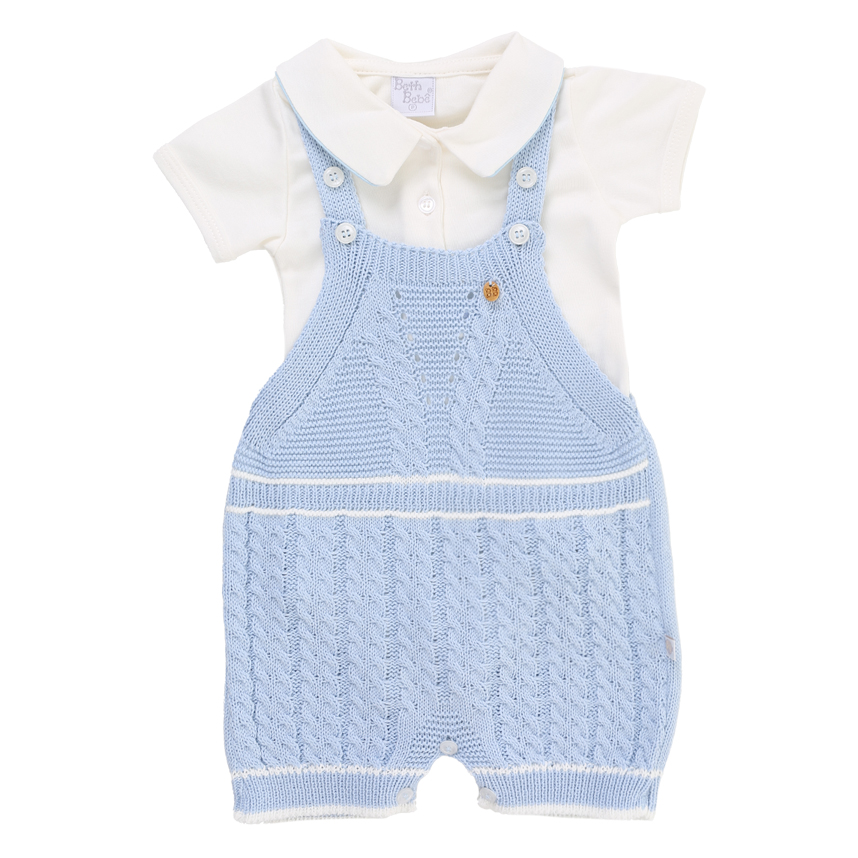 Banho De Sol Beth Bebê Em Tricô 2 Peças Banho De Sol Beth Bebê Em Tricô 2 Peças