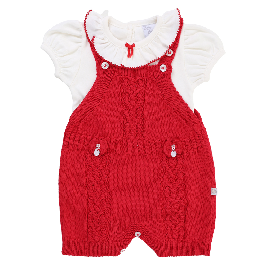 Banho De Sol Beth Bebê  Em Tricô 2 Peças Banho De Sol Beth Bebê  Em Tricô 2 Peças