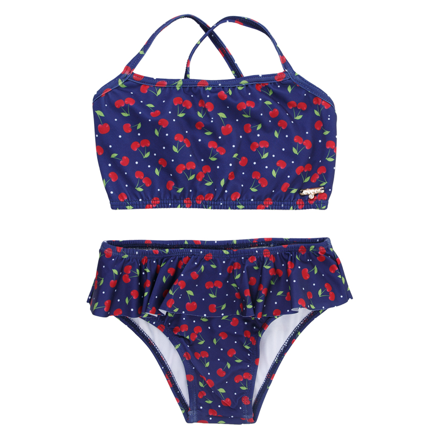 Biquini Infantil  Everly Estampado Com Babados Biquini Infantil  Everly Estampado Com Babados